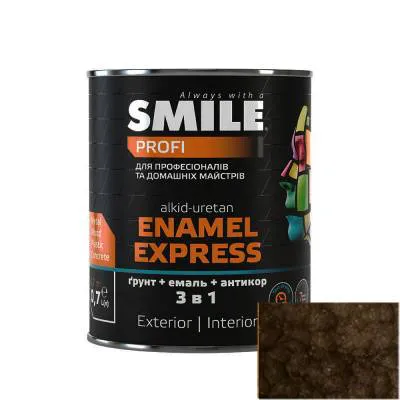 Краска молотковая 3 в 1 SMILE EXPRESS 2,0л темно-коричневая - PRORAB