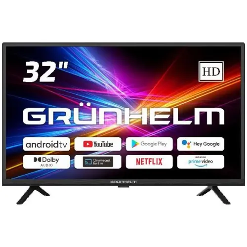 Телевизор 32H300-GA11V" T2 SMART TV，G7W， Google android 11.0, цветная коробка, vioce RC，(GRUNHELM) - PRORAB