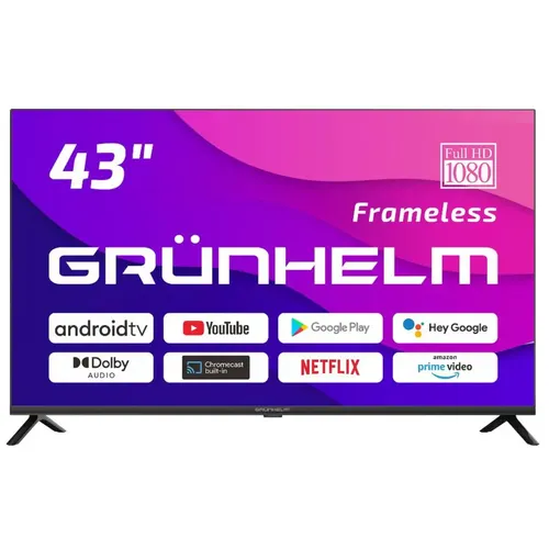 Телевизор 43FI500-GA11V T2 SMART TV，G7L，Google android 11.0, IPS screen, color box, vioce RC (GRUNHELM) - PRORAB