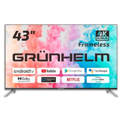 Телевизор 43UI700-GA11V" T2 SMART TV，UHD，M8X，Google android 11.0, цветная коробка, ручной RC，dark grey frame (GRUNHELM) - PRORAB