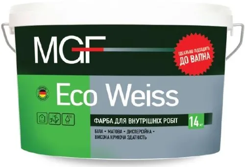 Краска акриловая MGF М1 Eco Weiss 14кг - PRORAB